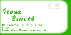 ilona bineth business card